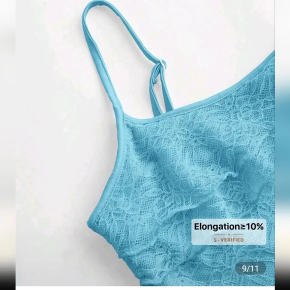 Mint Blue Lace Skirt & Tank Set - Picture 7 of 10